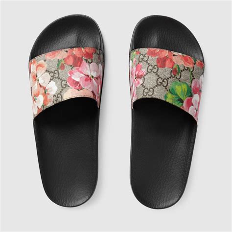 gucci blooms flip flops women|authentic gucci slides.